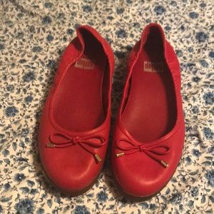 Fitflop red wedge shoes